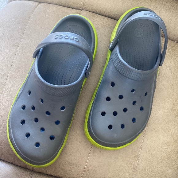 CROCS Shoes Crocs Dark Grey Lime Green Mens Poshmark